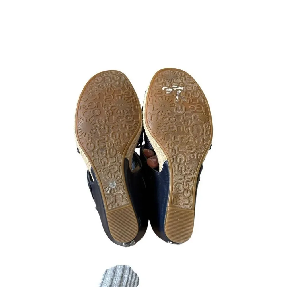 Ugg Australia Hilarie  Racing Stripe‎ Sandals Wedge Size 7